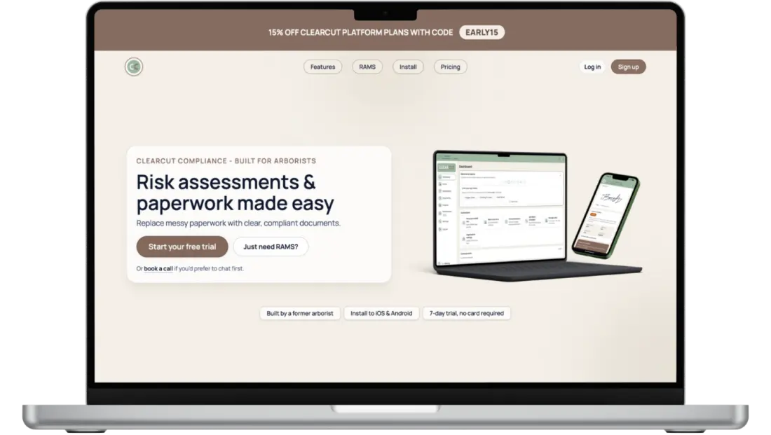 ClearCut compliance app mockup