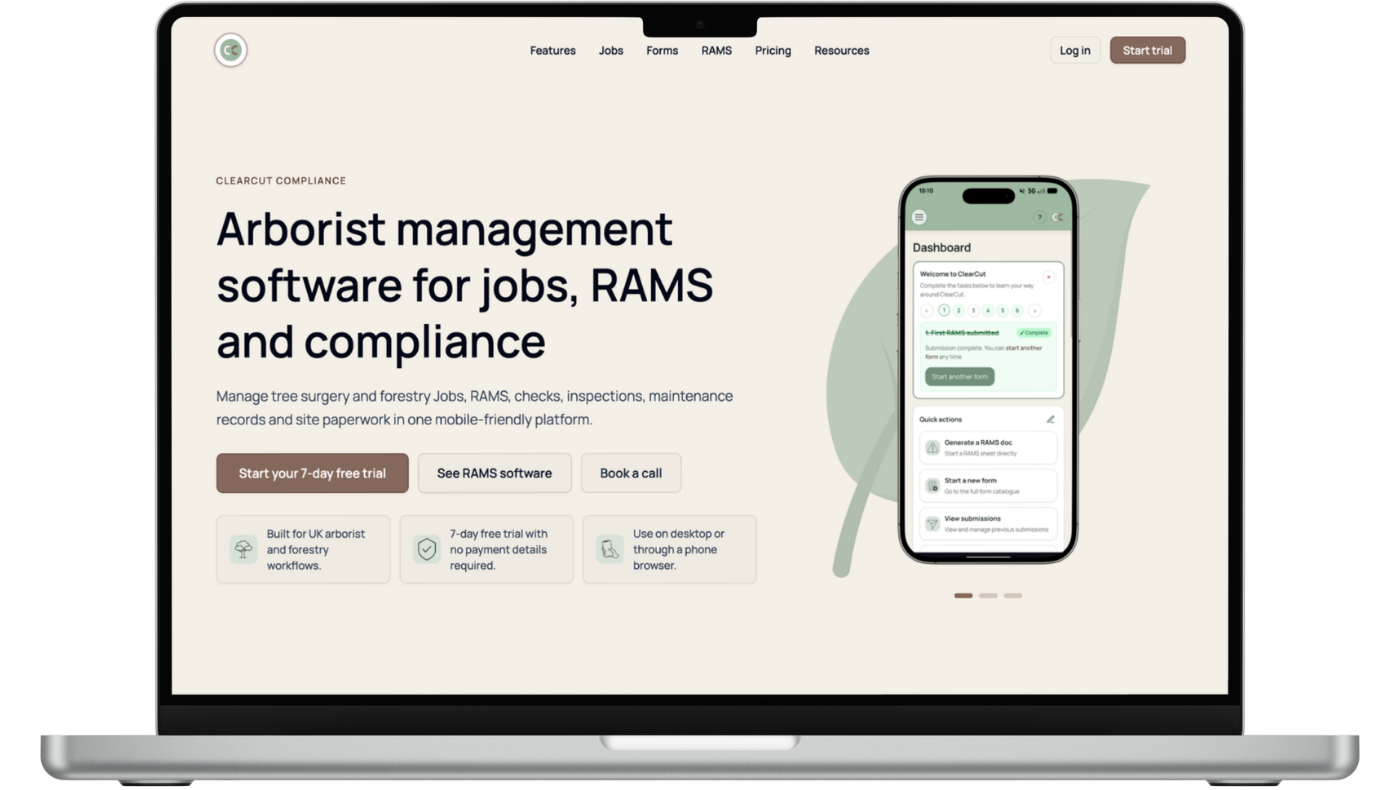 ClearCut compliance app mockup